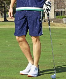 TopIsm(トップイズム)/ゴルフパンツ メンズ ゴルフウェア GIORNO SEVEN ジョルノセブン ハーフパンツ ショートパンツ 短パン ショーツ サマーパイルロゴ型押し 春夏/ネイビー