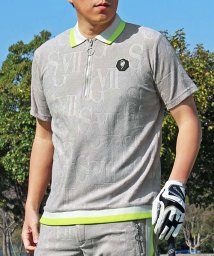 TopIsm/ゴルフウェア ポロシャツ メンズ GIORNO SEVEN ジョルノセブン ハーフジップ サマーパイルロゴ型押し 半袖 春夏 トップス 衿ライン/506021405