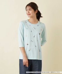 Leilian/7分袖ボーダーカットソー/505982835