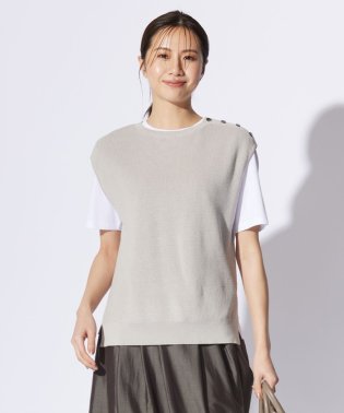 J.PRESS LADIES（LARGE SIZE）/【洗える】GIMA COTTON ニット ベスト/505994217