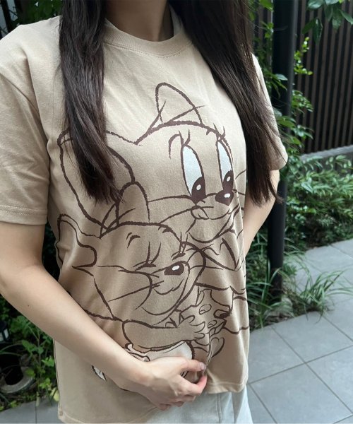 ALWAYS GOOD TIME NEW BASIC STORE(オールウェイグッドタイムニューベーシックストア)/【TOM & JERRY/トムとジェリー】天竺半袖プリントTシャツ/キャメル