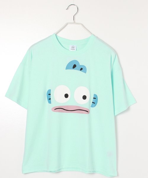 Sanrio characters(サンリオキャラクターズ)/【Sanrio/サンリオ】天竺プリント半袖WIDE Ｔシャツ（マイメロ・キティ・クロミ・シナモン・ポムポムプリン・ハンギョドン・ポチャッコ・こぎみゅん）/アクア