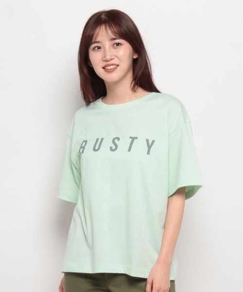 RUSTY(ラスティ（レディース）)/【RUSTY】LADYSハンソデ Tシャツ/グリーン