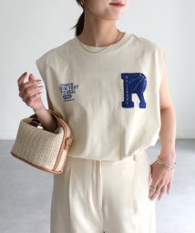 Riberry(リベリー)/サガラ刺繍バスケロゴノースリーブTシャツ/エクリュ