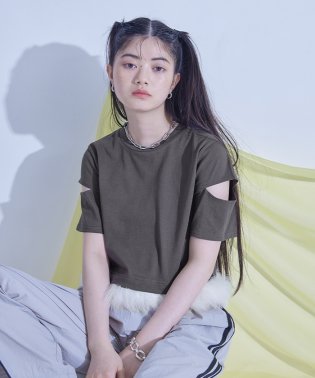 miette/フェザークロップドTシャツ/506025956