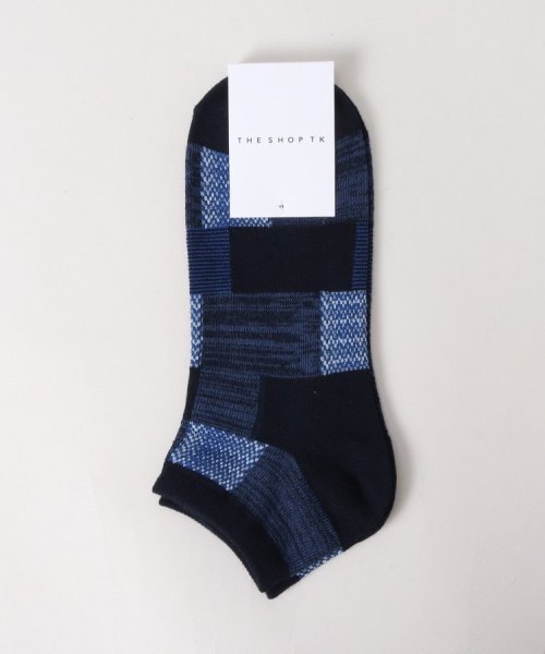 THE SHOP TK(ザ　ショップ　ティーケー)/パッチワーク柄ショートSOX/ネイビー（094）