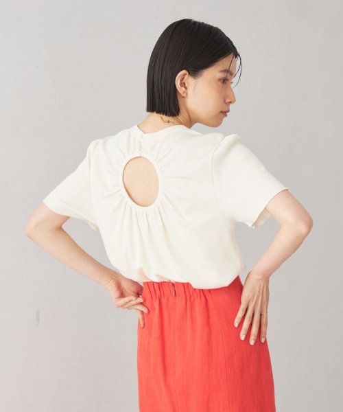 EMMEL REFINES(エメル リファインズ)/＜EMMEL REFINES＞EM ブライトテレコ バックオープン Tシャツ/OFFWHITE