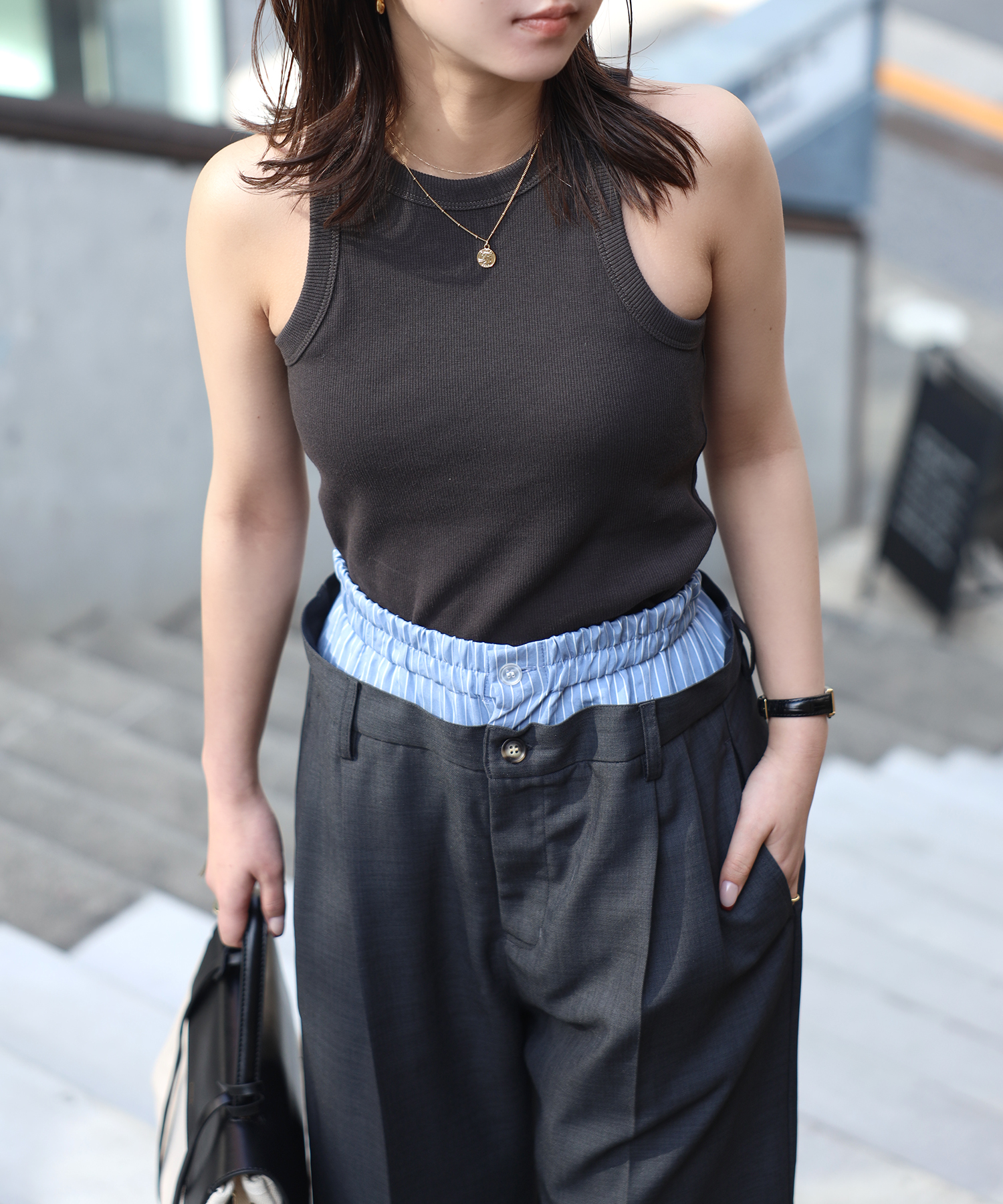 SUKALA】プレミアムフィットクロップドタンクトップ Lサイズ