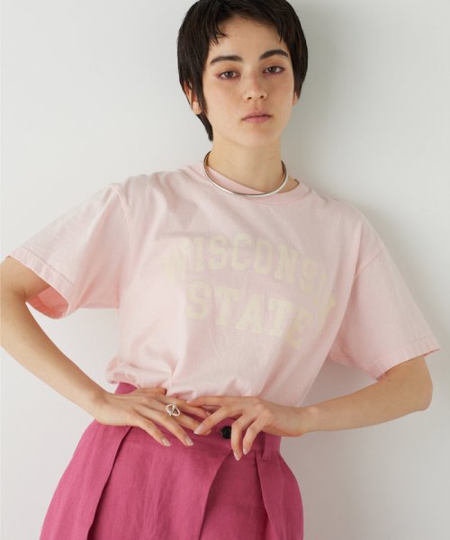 Whim Gazette(ウィムガゼット)/フロントロゴTシャツ/ピンク