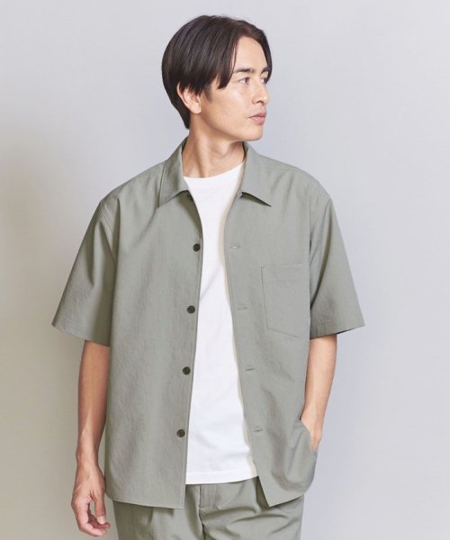 BEAUTY&YOUTH UNITED ARROWS(ビューティーアンドユース　ユナイテッドアローズ)/KOMATSU PACK キャンプカラー ショートスリーブ シャツ －セットアップ対応 撥水機能－/LT.GRAY