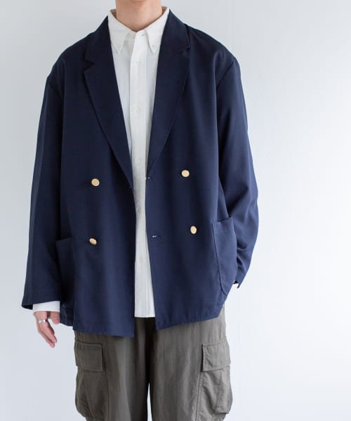 URBAN RESEARCH DOORS(アーバンリサーチドアーズ)/FORK&SPOON　ハイツイストダブルジャケット/NAVY