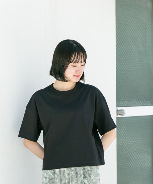 EKAL(EKAL)/『吸水速乾/UVカット』DRYOUT SHORTLENGTH S/S T－SHIRTS/ブラック