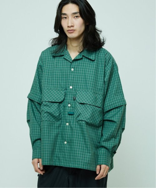 JOURNAL STANDARD(ジャーナルスタンダード)/DAIWA PIER39 TECH SPORTS OPEN COLLAR SHIRTS L/S MINI PLAIDS BE－90024/グリーンA