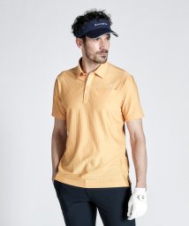 Munsingwear(マンシングウェア)/SUNSCREENサッカーストライプテーラーカラー半袖シャツ/オレンジ