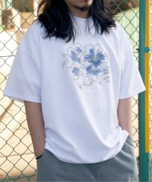 VENCE　EXCHANGE(ヴァンス　エクスチェンジ)/梨地花柄刺繍Tシャツ/ホワイト