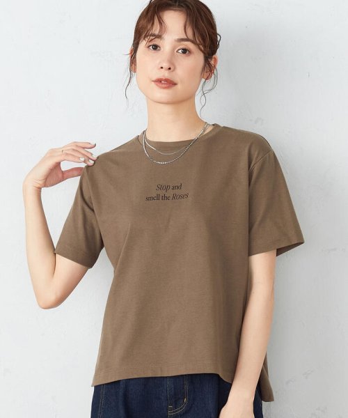 COMME CA ISM (コムサイズム（レディス）)/ロゴプリント Ｔシャツ/ダークブラウン