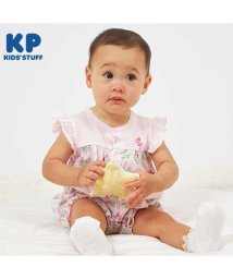 KP(ケーピー)/KP(ケーピー)【日本製】mimiちゃんの花×リボン柄ショートオール(Free)/ライトピンク