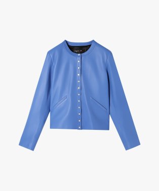 agnes b. FEMME/CU32 VESTE レザーカーディガンプレッション/505989053