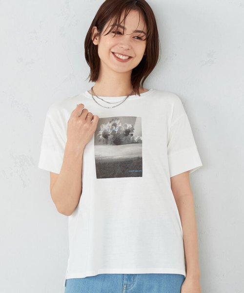 COMME CA ISM (コムサイズム（レディス）)/フォトプリントＴシャツ/ホワイト