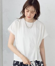 COMME CA ISM (コムサイズム（レディス）)/【接触冷感】綿混 おりがみタック Tシャツ/ホワイト