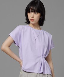 COMME CA ISM (コムサイズム（レディス）)/【接触冷感】綿混 おりがみタック Tシャツ/ライラック