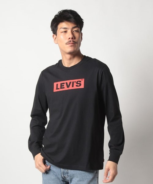 LEVI’S OUTLET(リーバイスアウトレット)/RELAXED LS GRAPHIC TEE LS BOXTAB CAVIAR/ブラック