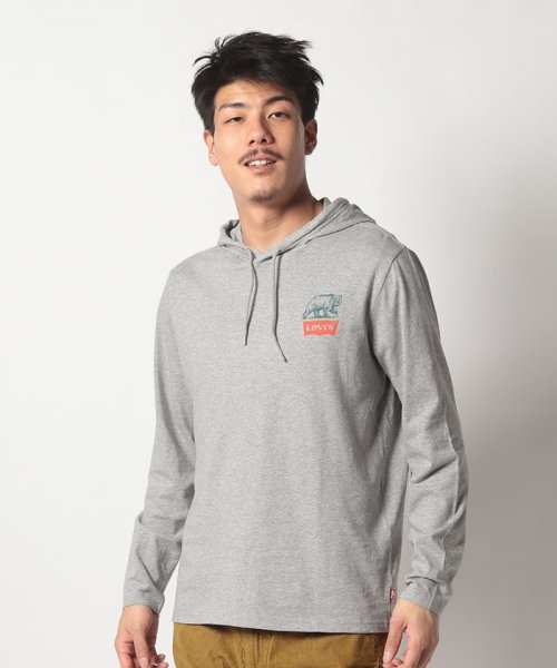LEVI’S OUTLET(リーバイスアウトレット)/LS HOODED TEE HOODED BEAR LS MHG GRAPHIC/グレー