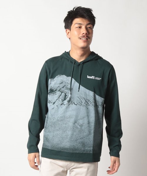 LEVI’S OUTLET(リーバイスアウトレット)/LS HOODED TEE HOODED MOUNT LS PONDEROSA/グリーン
