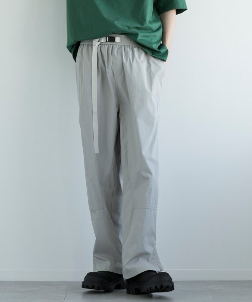 aimoha(aimoha（アイモハ）)/aimoha men PARACHUTE PANTS　ベルト付きパラシュート パンツ/ライトグレー