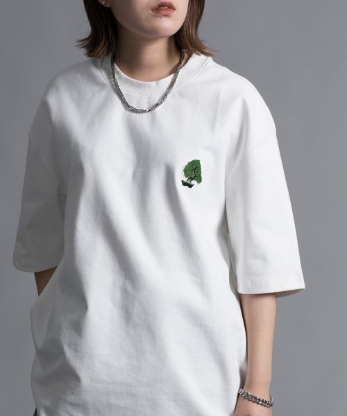 aimoha(aimoha（アイモハ）)/【aimoha neo】 HEAVY COTTON BONSAI T SHIRT/ホワイト