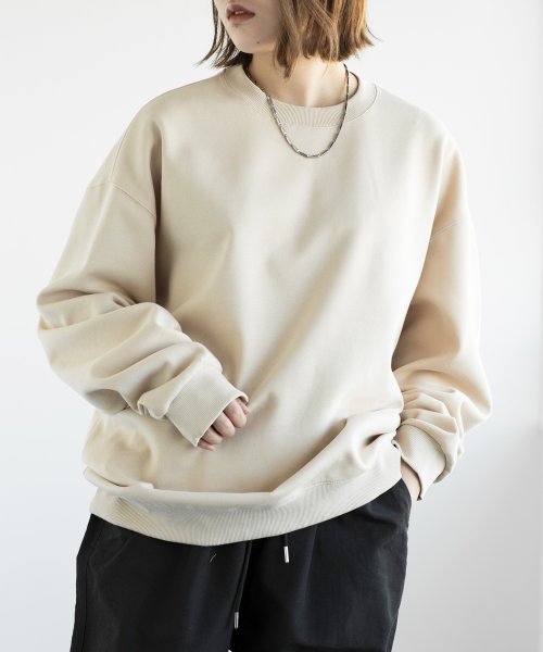 aimoha(aimoha（アイモハ）)/aimoha men HEAVY COTTON BASIC SWEAT ベーシックスウェット/ベージュ