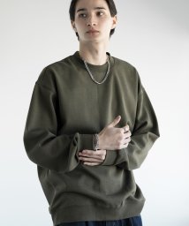 aimoha(aimoha（アイモハ）)/aimoha men HEAVY COTTON BASIC SWEAT ベーシックスウェット/グリーン