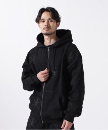 LHP/UNKNOWN LONDON/アンノウンロンドン/BLACK ON BLACK DAGGER EMBROIDERY HOODIE/506027675