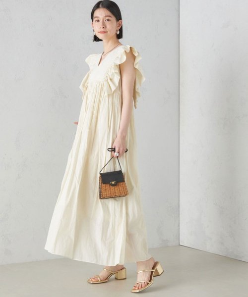 little black:〈手洗い可能〉インド 刺繍 袖 フリル デザイン ワンピース ◇ 