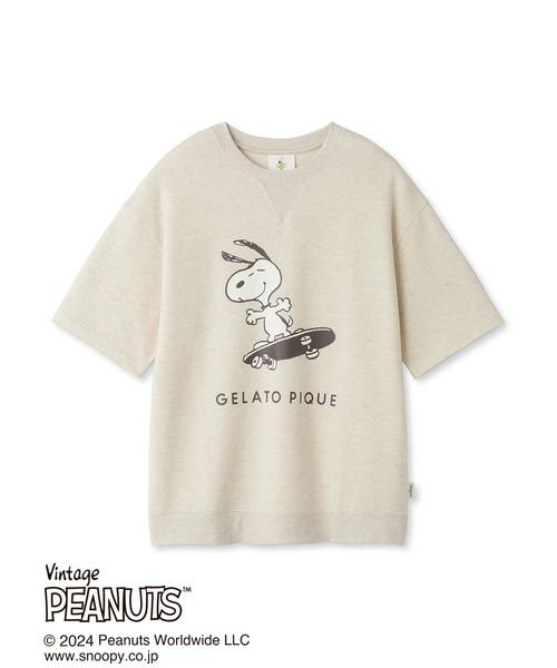 GELATO PIQUE HOMME(GELATO PIQUE HOMME)/【PEANUTS】【HOMME】裏毛ワンポイントロゴプルオーバー/OATMEAL