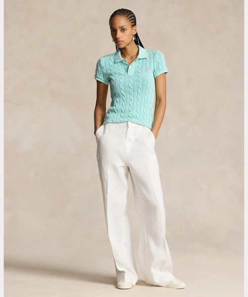 ケーブルニット ポロシャツ Ralph Cotton TM