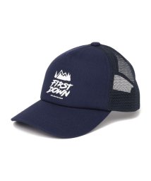 SHIPS Colors  KIDS(シップスカラーズ　キッズ)/FIRSTDOWN:〈手洗い可能〉カスレプリント メッシュ キャップ(KIDS)/ネイビー