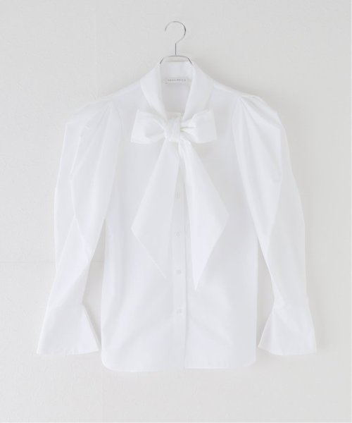 IENA(イエナ)/【NINA RICCI/ニナ リッチ】POPLIN SH NECK TIE シャツ/ホワイト