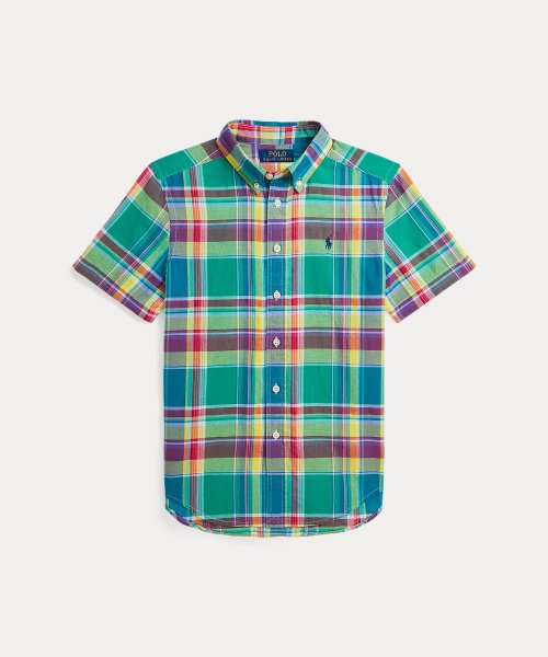 POLO RALPH LAUREN(POLO RALPH LAUREN)/(ボーイズ 8才～20才)コットン マドラス ショートスリーブ シャツ/300グリーン