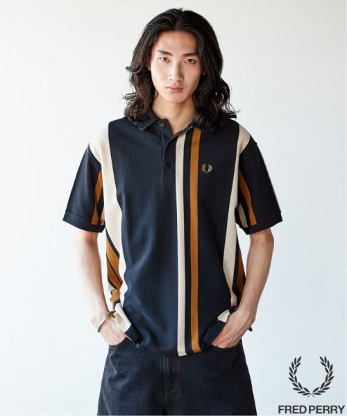JOURNAL STANDARD(ジャーナルスタンダード)/FRED PERRY for JOURNAL STANDARD / ストライプピケ ポロシャツ/ブラックA