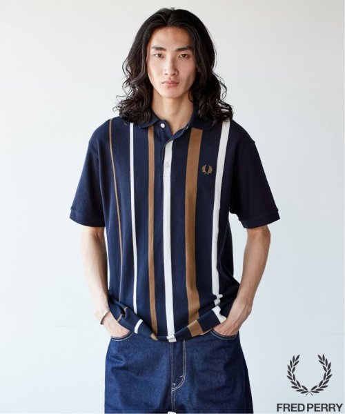 JOURNAL STANDARD(ジャーナルスタンダード)/FRED PERRY for JOURNAL STANDARD / ストライプピケ ポロシャツ/ネイビー