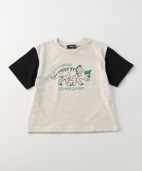 COMME CA ISM KIDS(コムサイズム（キッズ）)/恐竜プリントＴシャツ/ライトベージュ