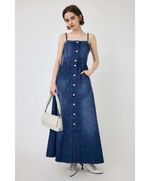 moussy(マウジー)/DENIM LONG CAMI ドレス/BLU