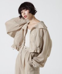 Schott(ショット)/Women's/×RUMBLE RED/ランブルレッド/SLUB CHIFFON TRACK JACKET/スラブシフォントラックジャケット/ベージュ