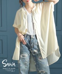 Sawa a la mode(サワアラモード)/レディース 大人 上品 季節感じる軽やかな着心地ギャザーブラウスチュニック/イエロー