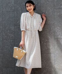 NIJYUSANKU（SMALL SIZE）(23区（小さいサイズ）)/【洗える】バックサテンアムンゼンレーユルダイヤプリント ワンピース/ベージュ系