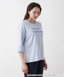 Leilian PLUS HOUSE/ロゴ刺繍ボーダーカットソー【MUSE BY ROCHAS Premiere】/505982963