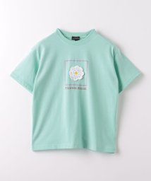 green label relaxing （Kids）(グリーンレーベルリラクシング（キッズ）)/フラワー レースTシャツ 100cm－130cm/LIME