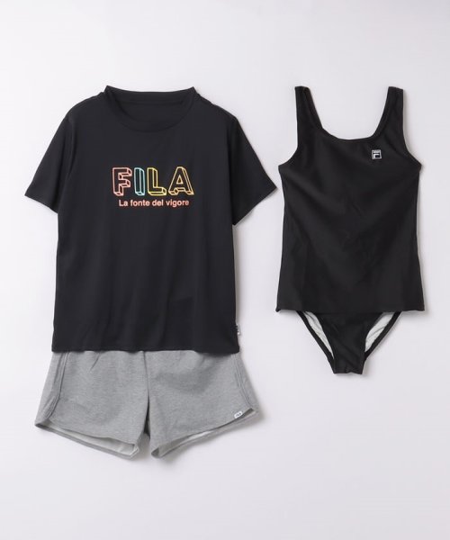 FILA(フィラ（スイムウェア）)/【フィラ】Tシャツ+タンキニ4点セット/ブラック