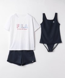 FILA(フィラ（スイムウェア）)/【フィラ】Tシャツ+タンキニ4点セット/ホワイト